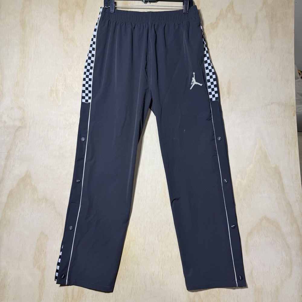 Nike Air Jordan Y2K Snap Tearaway Track Pants XXL Black Checkered Basketball